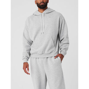 Alo Yoga 'Accolade' Grey Cotton Hoodie Size S